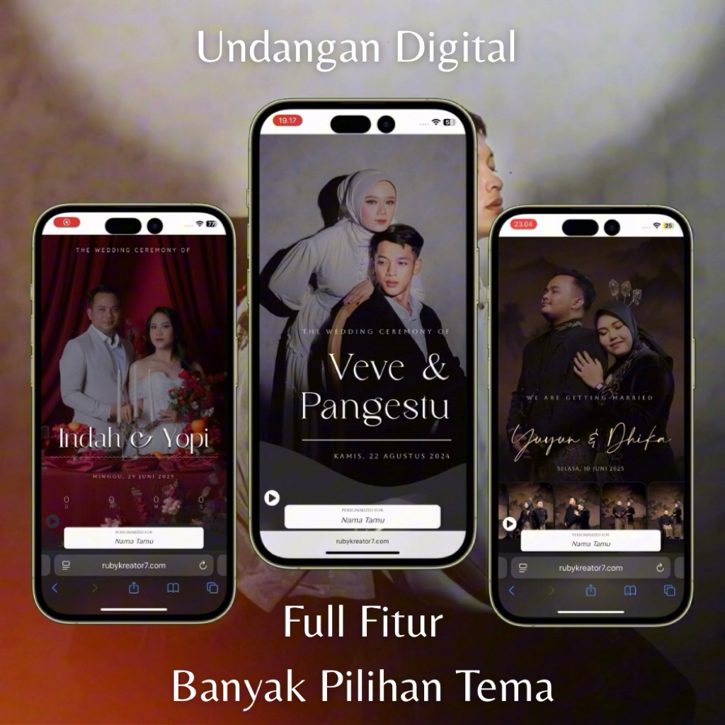 Undangan Digital Website Pernikahan Mewah | Dengan Tema Foto & Tanpa Foto | Undangan Digital Web