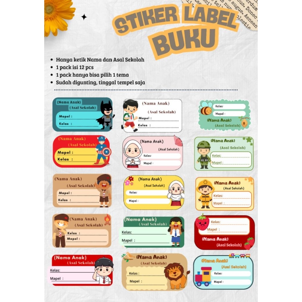 Jual Label mapel buku | Shopee Indonesia