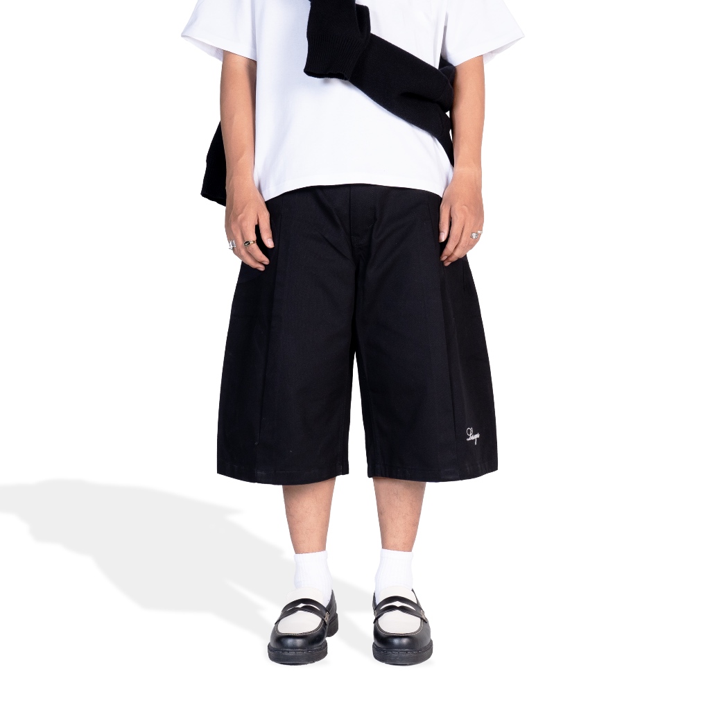 Jual Lessegos Short Pants Double Pleated Arcade Black | Shopee Indonesia