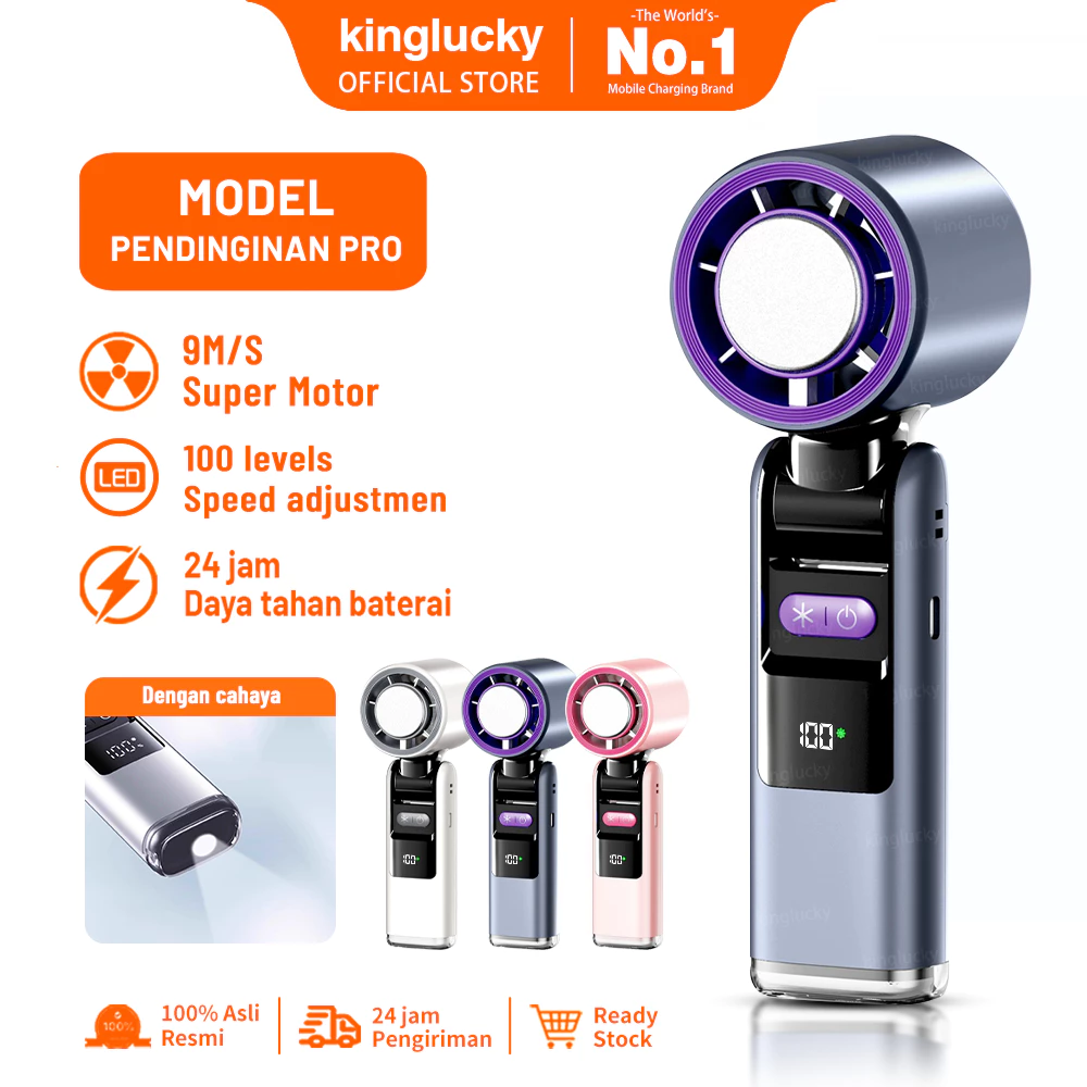 Kinglucky k801 Kipas Kecepatan Tinggi Portabel Semikonduktor Refrigeration Cold windTurbo Genggam Fan Pendingin Mini Tampilan Digital Led Tinggi Display - foto 1