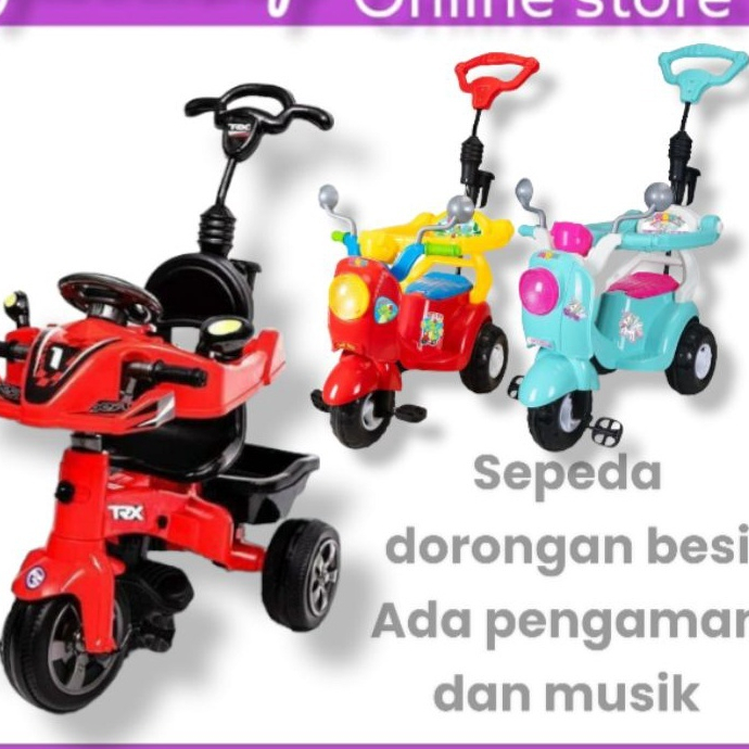 Jual Mainan Sepeda Anak Roda Tiga 3 Dorong SHP TRX 575 & Sepeda Dorong ...