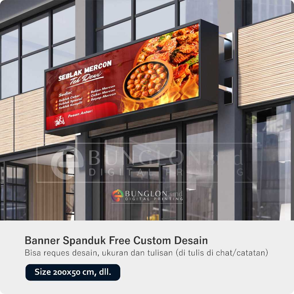 Jual Banner Spanduk Seblak Mercon Free Custom Desain | Shopee Indonesia