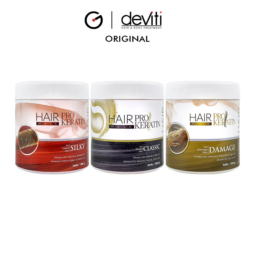 Jual deviti Hair Mask Pro Keratin 1000 Gram Masker Rambut Hair ...