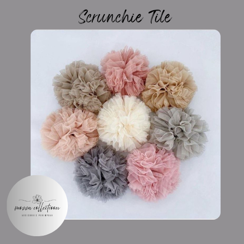 Jual Cepolan Hijab Anti Pusing Bervolume Scrunchie Tulle (Medium ...