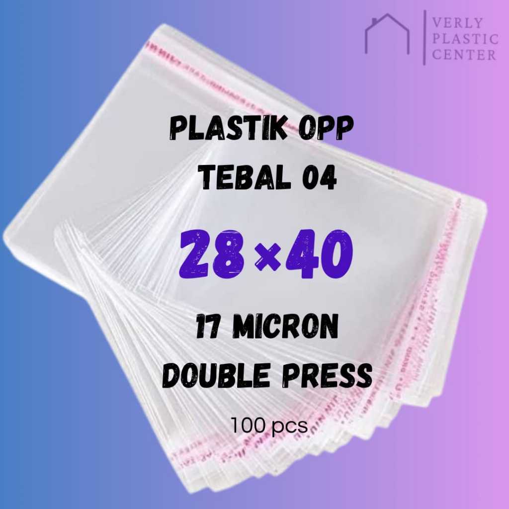 Jual 28 x 40 || PLASTIK OPP TEBAL 04 || 17 MICRON | DOUBLE PRESS | 100 ...