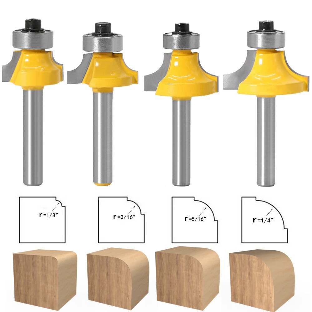 Jual Mata Profil Router Bit Radius Round Over Sudut kayu shank 6mm R3 ...