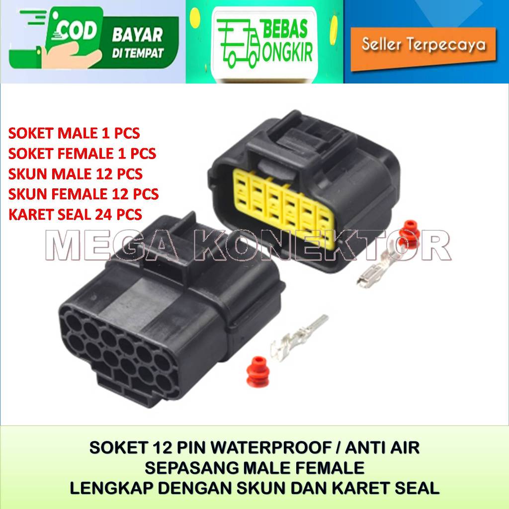Jual SOCKET 12 PIN-CONNECTOR-SOKET –SOCKET-SOCKET KABEL-SOKET KABEL ...