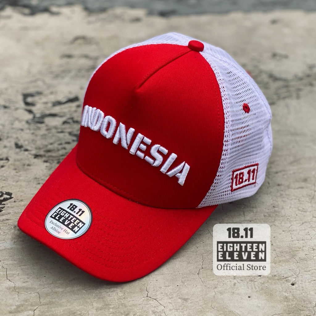 Topi indonesia premium distro baseball dewasa 17 agustus Eighteen Eleven 18.11