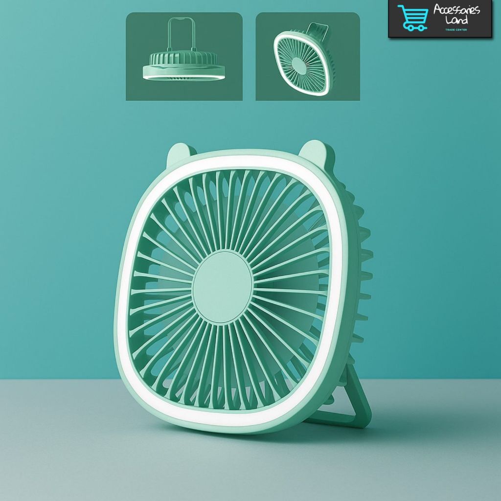 Jual F12 Kipas Angin Multifungsi dengan Lampu LED Portable Desktop Fan ...