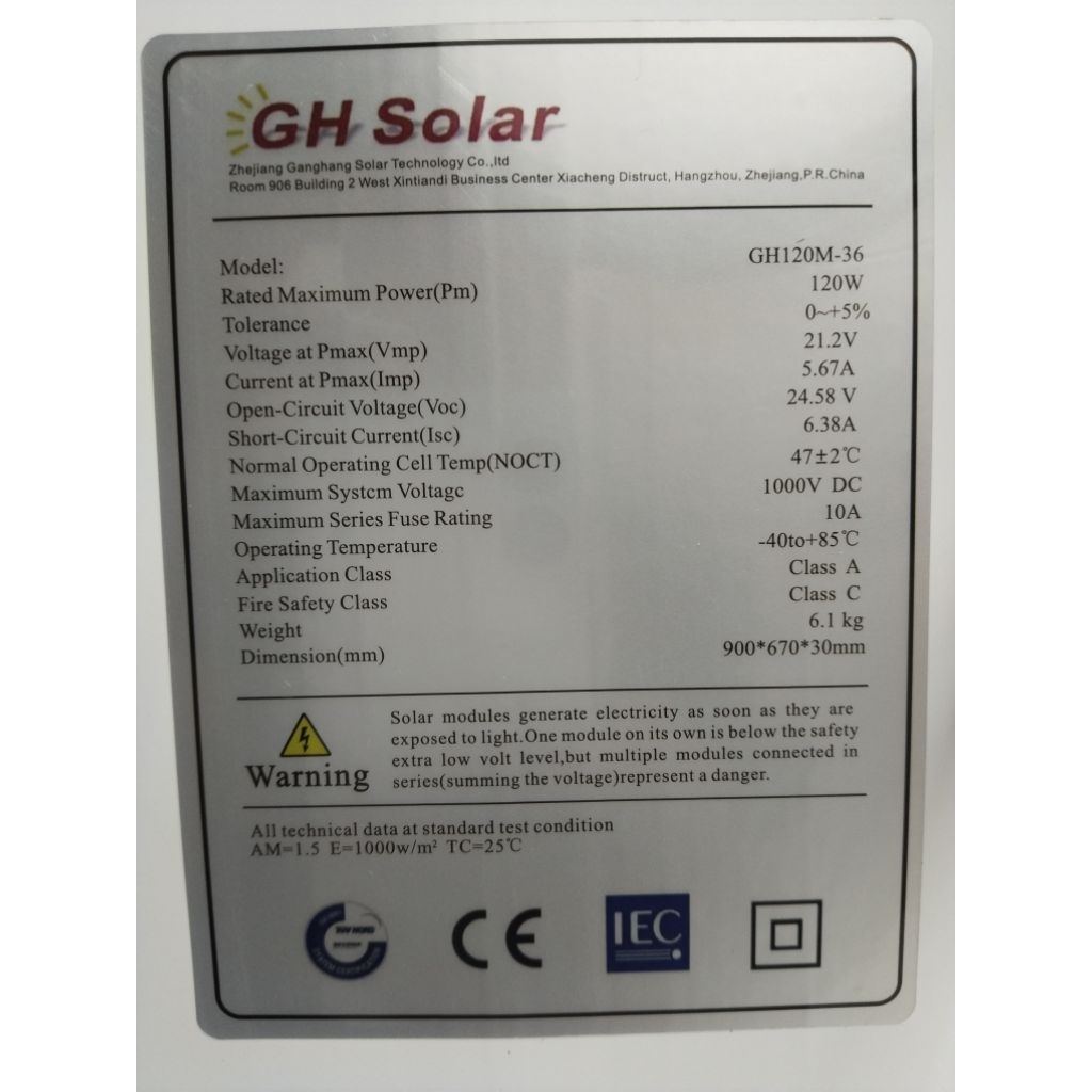 Jual Solar Panel GH 120Wp Mono Solar Cell Panel Surya | Shopee Indonesia