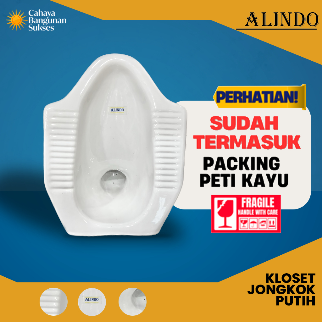 [Packing Peti Kayu] Kloset Jongkok Keramik Alindo / Closet Jongkok Alindo