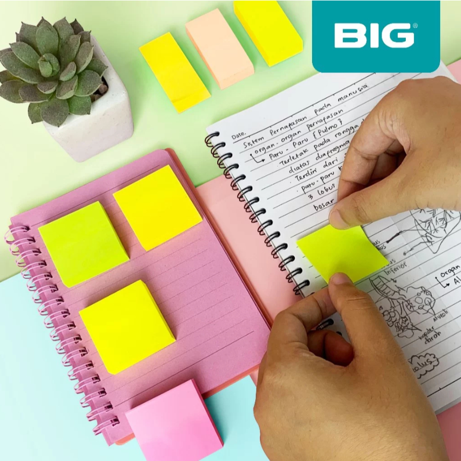 Jual BIG Post It / Sticky Note / Sign Here Merk BIG Ukuran 76x51mm ...