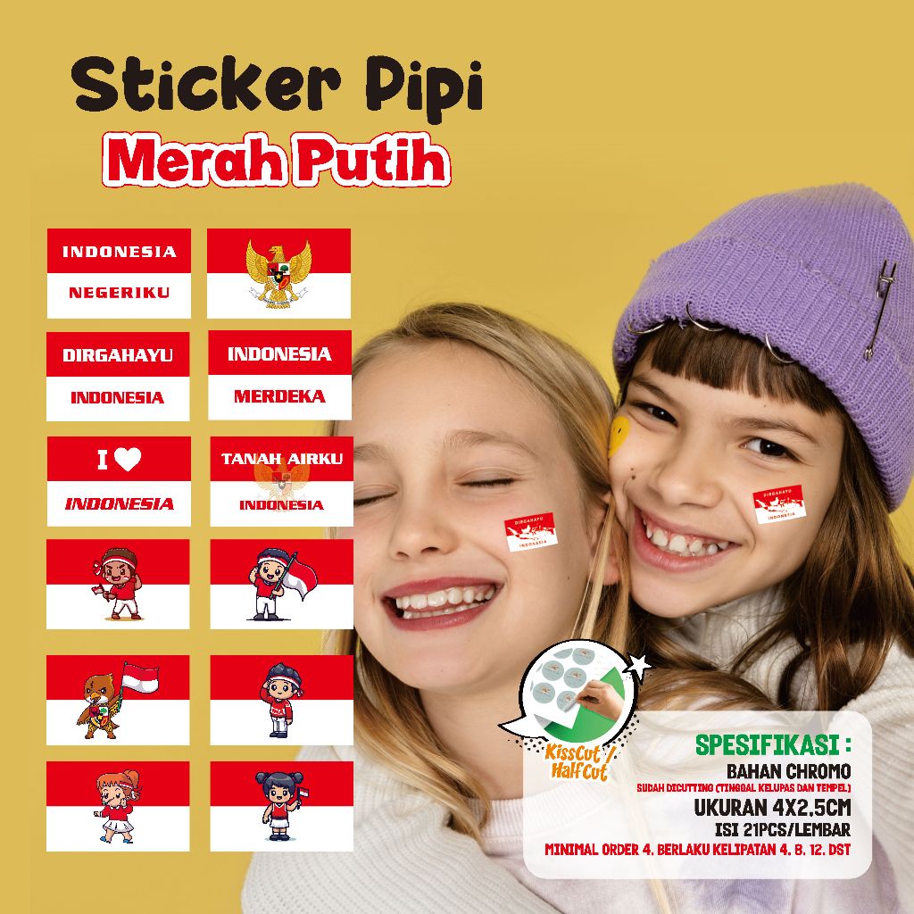 Jual Stiker Pipi | Stiker Bendera Pipi | Stiker HUT RI | Shopee Indonesia