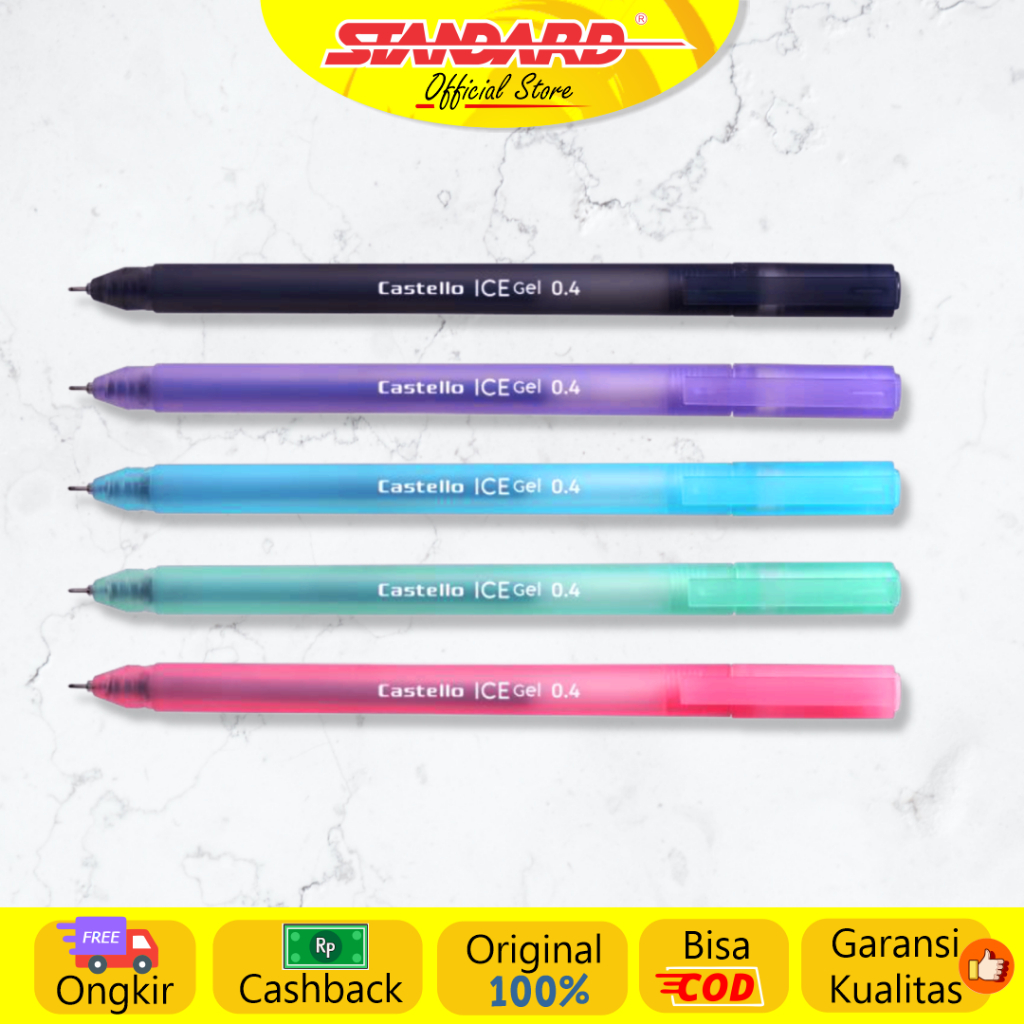Standard - Pulpen Castello Ice Gel 0.4 ( Alat Tulis / Pen / Ballpoint / Pena ) (2)