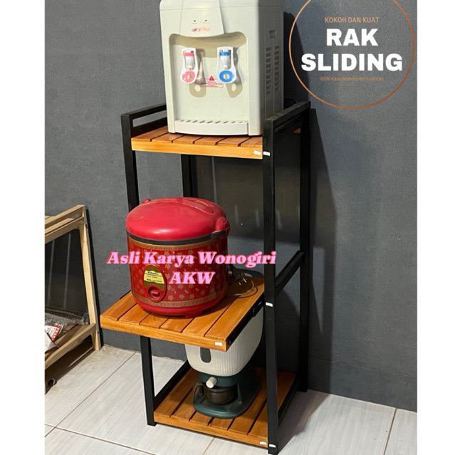 Jual Baru Meja Dispenser Rice cooker Sliding Tinggi 110 / Rak Dispenser ...