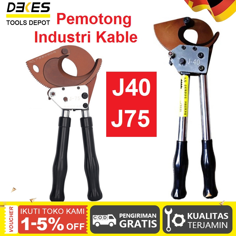 Jual DEKES Gunting Kabel Ratchet J40 Alat Pemotong Kabel Manual ...