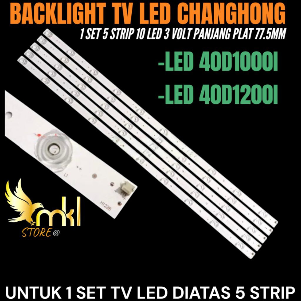 Jual BACKLIGHT TV LED CHANGHONG 40 INCH LED-40D1100I- LED-40D1200I ...