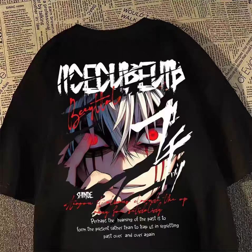 (100% Katun) Kaos Kartun Anime dengan Gambar Karakter Menarik Trendy