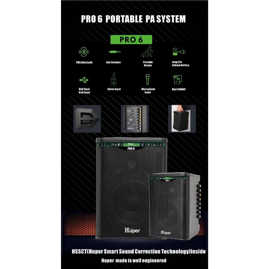 Jual Speaker HUPER PRO6 Speaker Portable 6.5