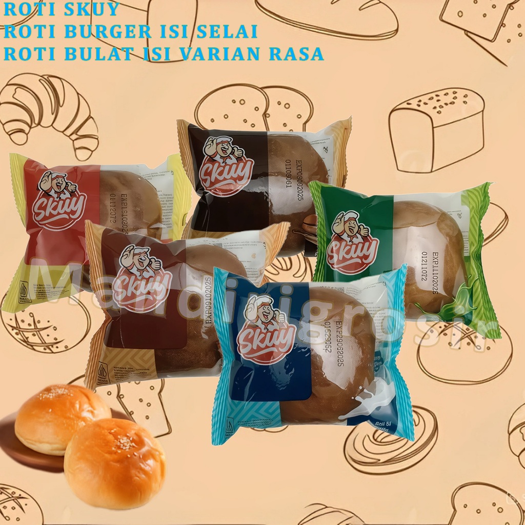Jual Roti Burger Isi Selai * Roti Skuy * Roti Bulat Dengan Isian Varian ...