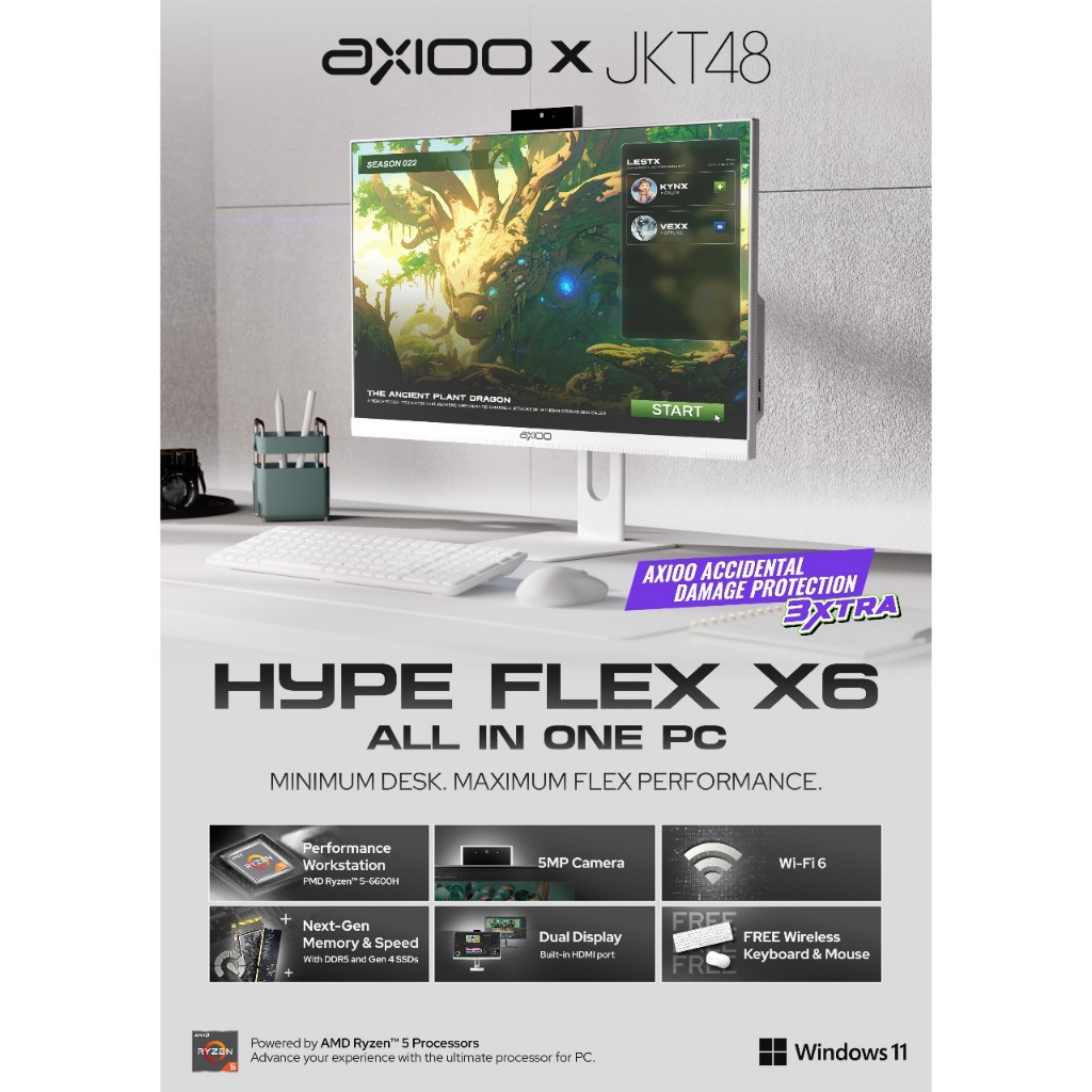 Jual AXIOO AIO PC ALL IN ONE HYPE FLEX X6 Ryzen 5 6600H 16GB 512GB SSD ...