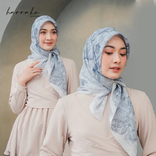 HARRAKU Hijab Voal Printing Segiempat Motif Zera Biru
