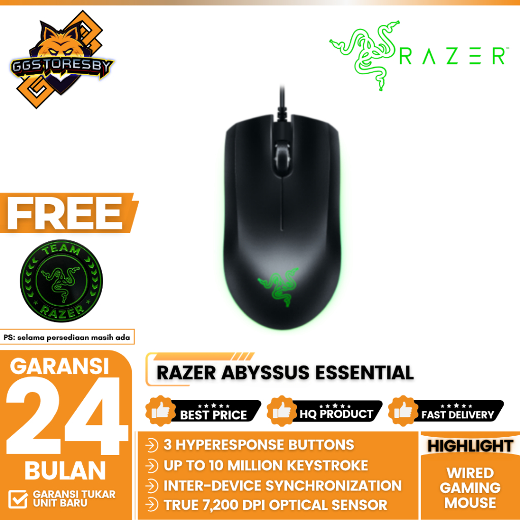 Jual Razer Abyssus Essential Gaming Mouse | Shopee Indonesia
