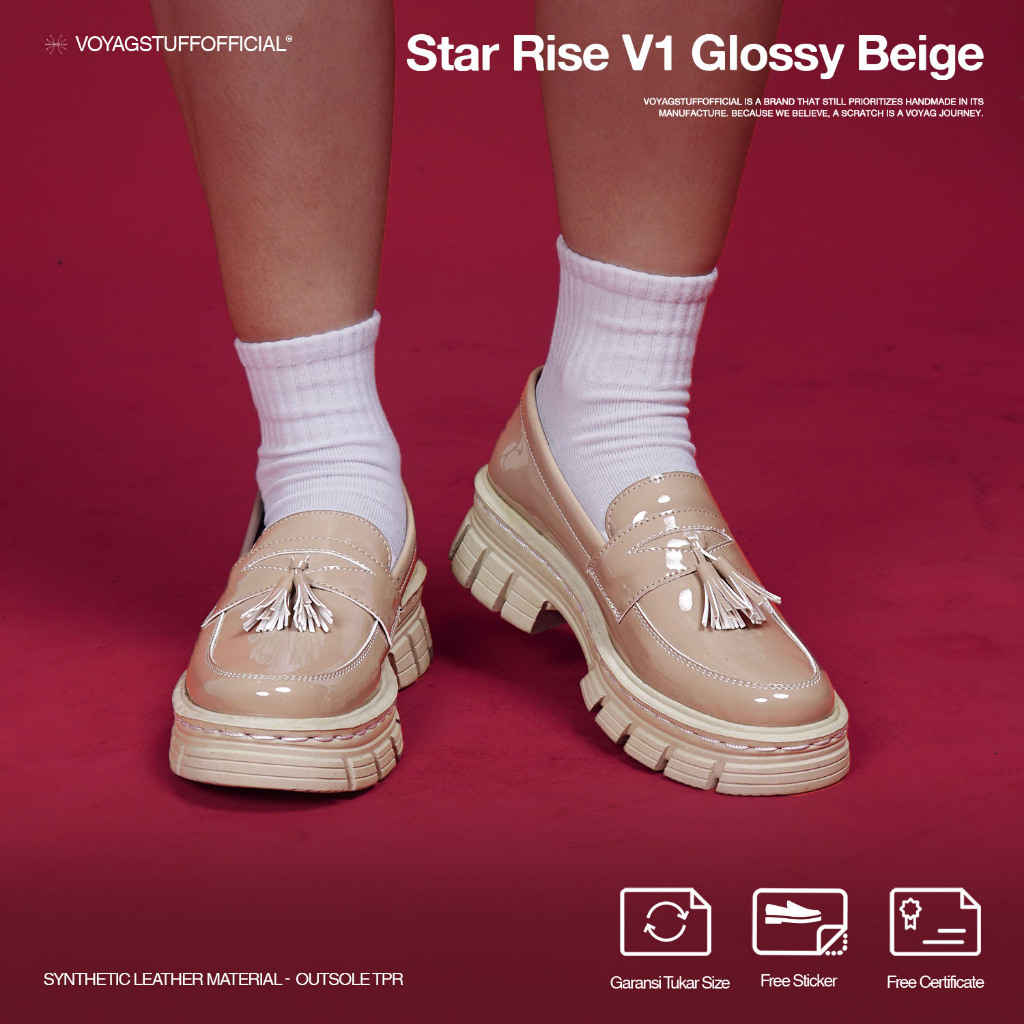 Jual Voyagstuffofficial - Star Rise V1 Sepatu Boots Penny Loafers Beige ...