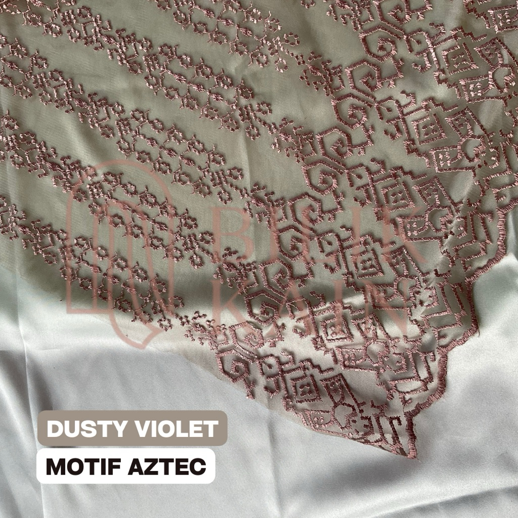 Jual 1/2 Meter Kain Brukat Tile Premium Motif AZTEC warna dusty violet ...