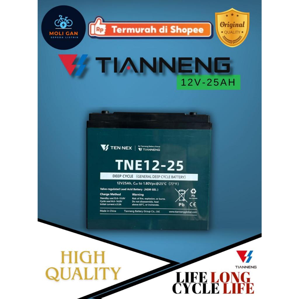 Baterai Aki Motor Listrik Tianneng  Vespa T3 PRO/T3 12V 25Ah Garansi Resmi