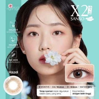 X2 Sanso Softlens - Hazel | Soflens Premium Korea | Soflens Minus Diameter 14.2mm