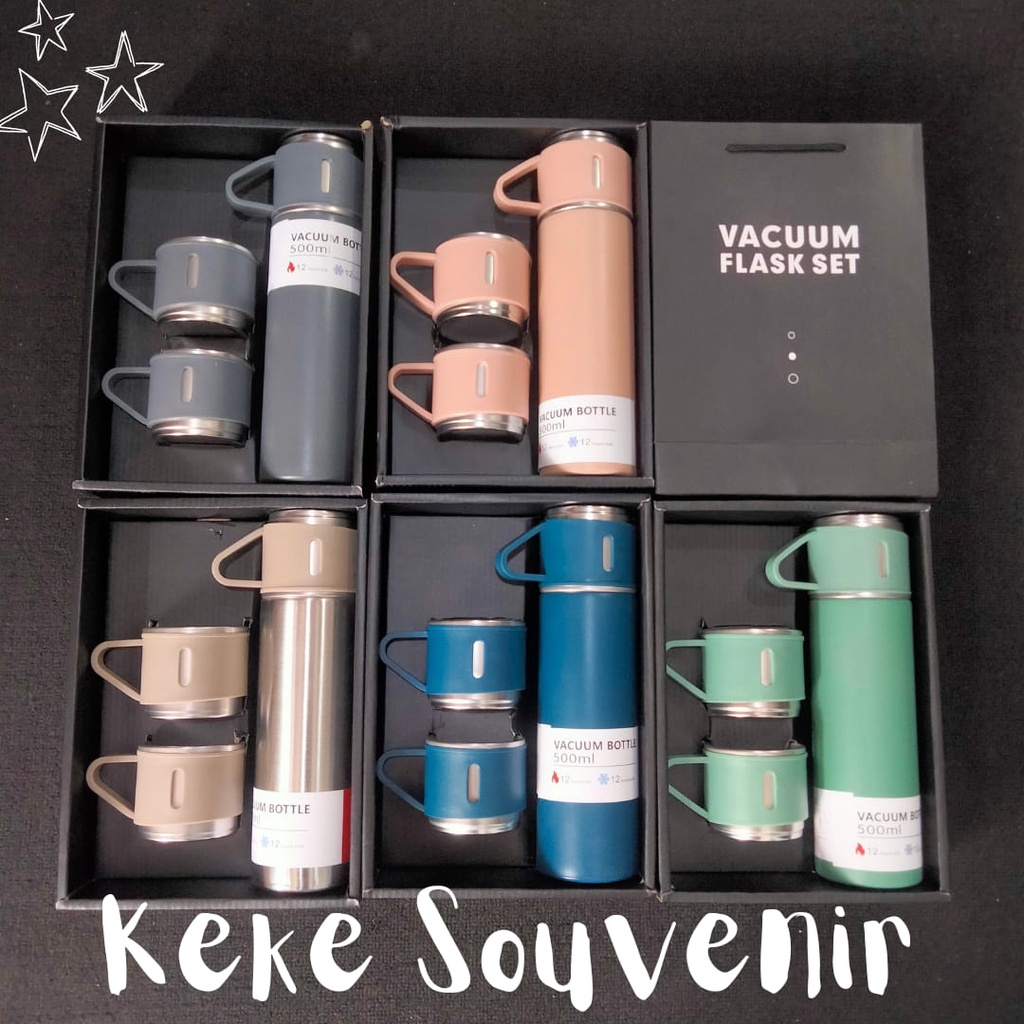 Grosir Termurah 1 Pcs  Vacuum Flask Termos Sultan 500ml Import | Tumbler Cangkir Set | Termos Set | Gift Box Import