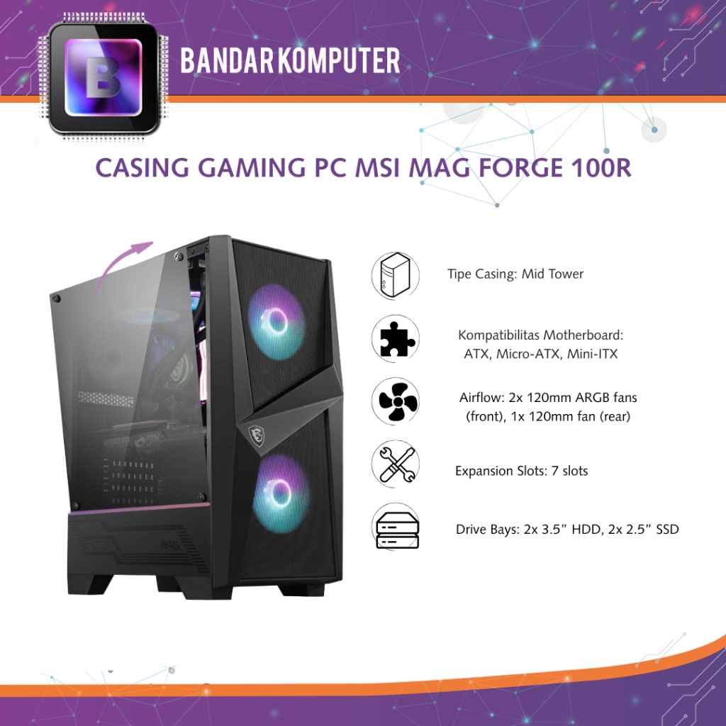 Jual CASING GAMING PC MSI MAG FORGE 100R promo besar | Shopee Indonesia