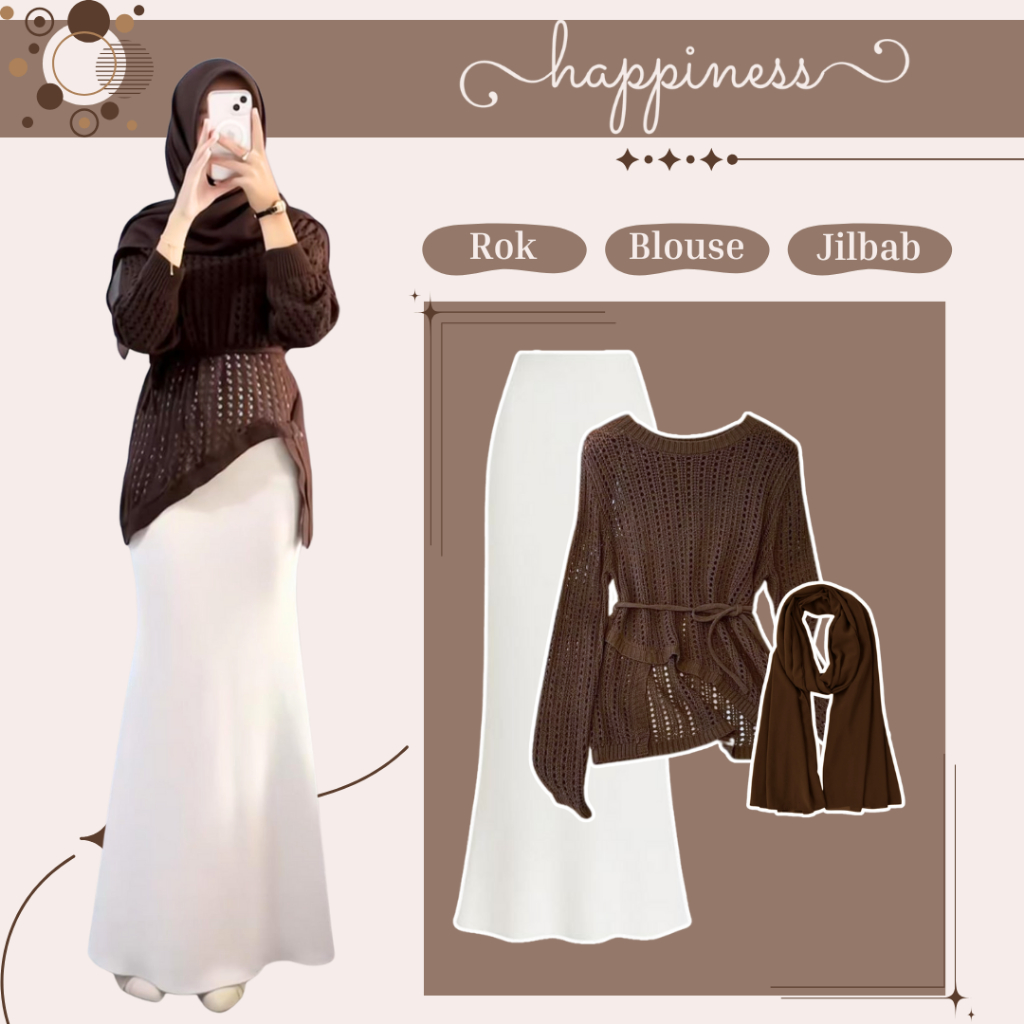 Jual One Set Outfit Korea Hijab Style ( Blouse - Rok Duyung - Jilbab ...
