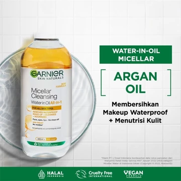 Garnier Micellar Water 400ml Pink Biru Vit C Rose Biphase Oil 400 Ml Pembersih Make Up