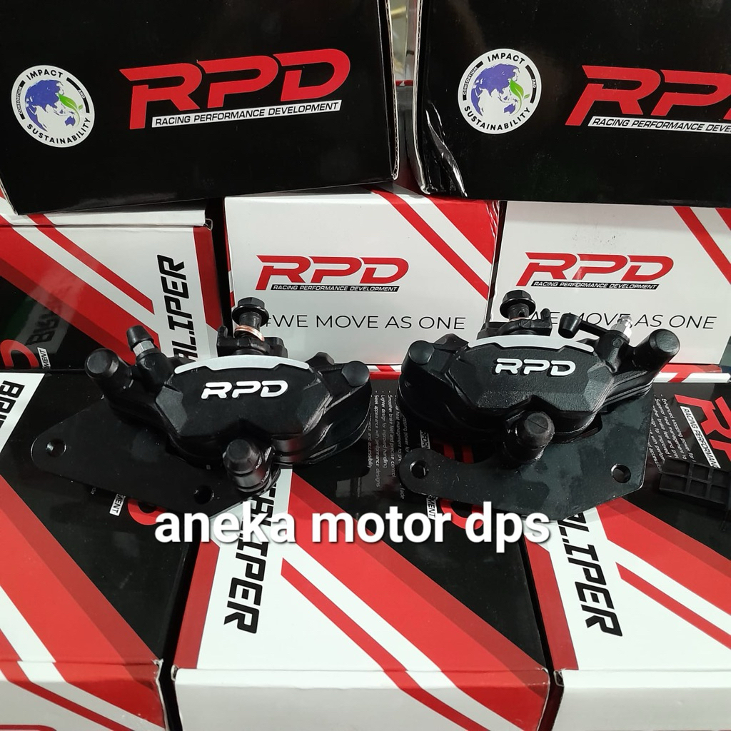 Jual KALIPER RPD 2 PISTON WITH BRACKET PNP FULL BLACK UNTUK NMAX DEPAN ...