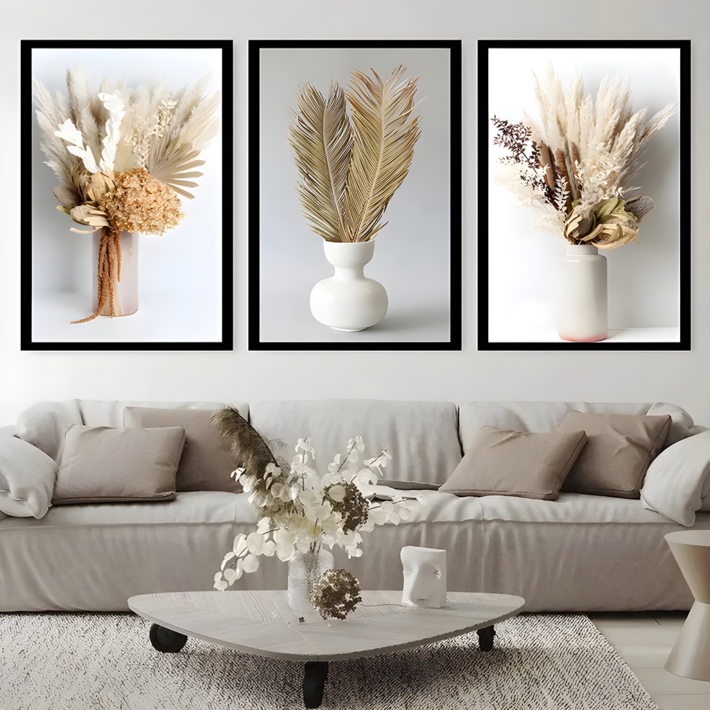 Hiasan Dinding Bunga Realistik Aesthetic 15x30 cm dekorasi kamar gambar bungan kering vintage