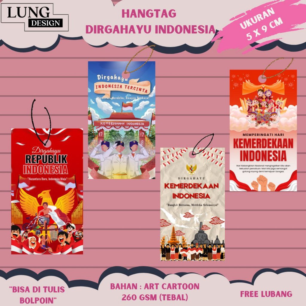 Jual Hang Tag Kemerdekaan Dirgahayu indonesia 17 agustus Cetak Hangtag ...