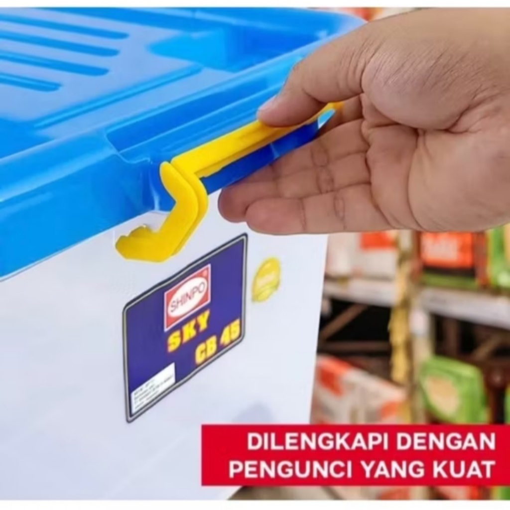 Jual (INSTANT) Container Box 45Liter Kotak Penyimpanan Shinpo CB45 Sky ...