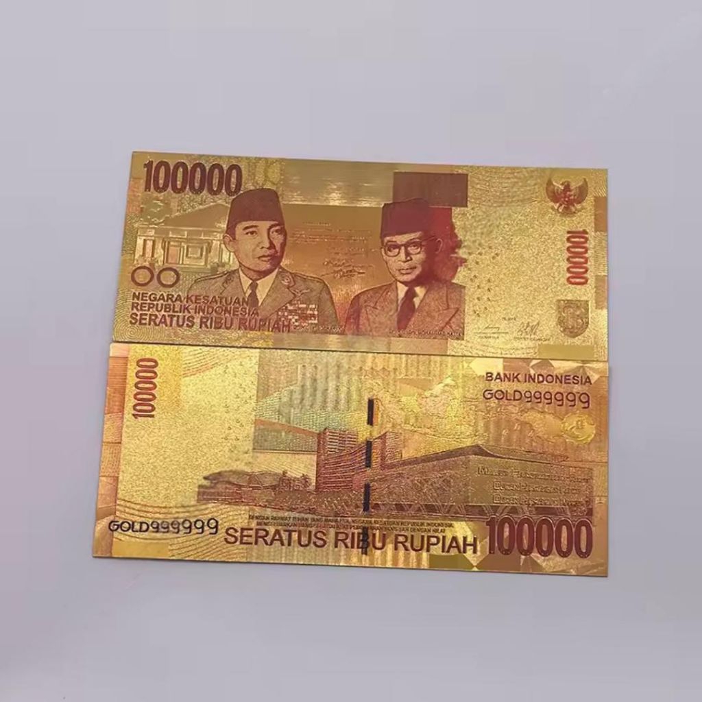Jual Souvenir Uang 100 Ribu Gold Foil Indonesia | Replika Edisi Koleksi ...