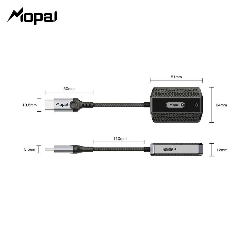 Jual MOPAI - KT522 Splitter OTG TYPE C to TYPE C + TYPE C (DAC CHIP ...
