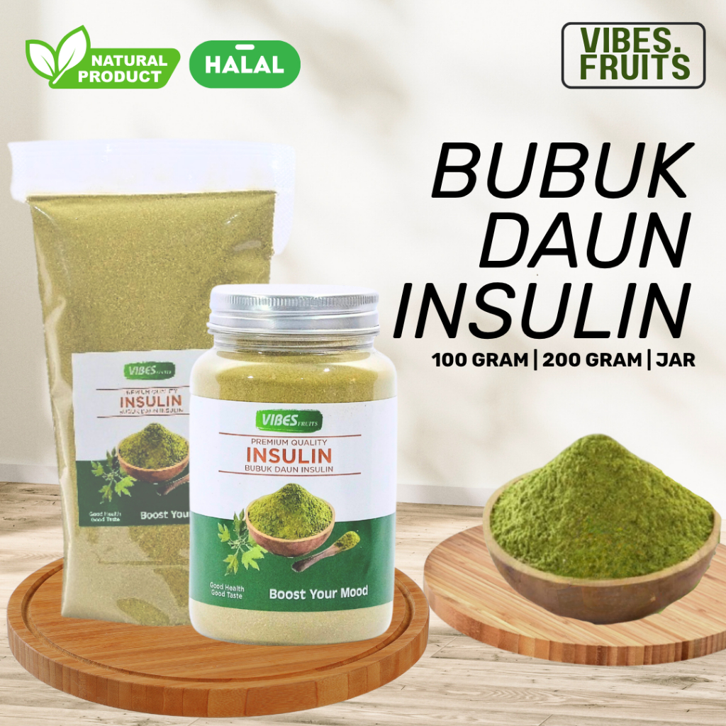 Bubuk Insulin Premium 100gr 200gr Asli / Serbuk Bubuk Daun Insulin Untuk Diabetes Murni Herbal