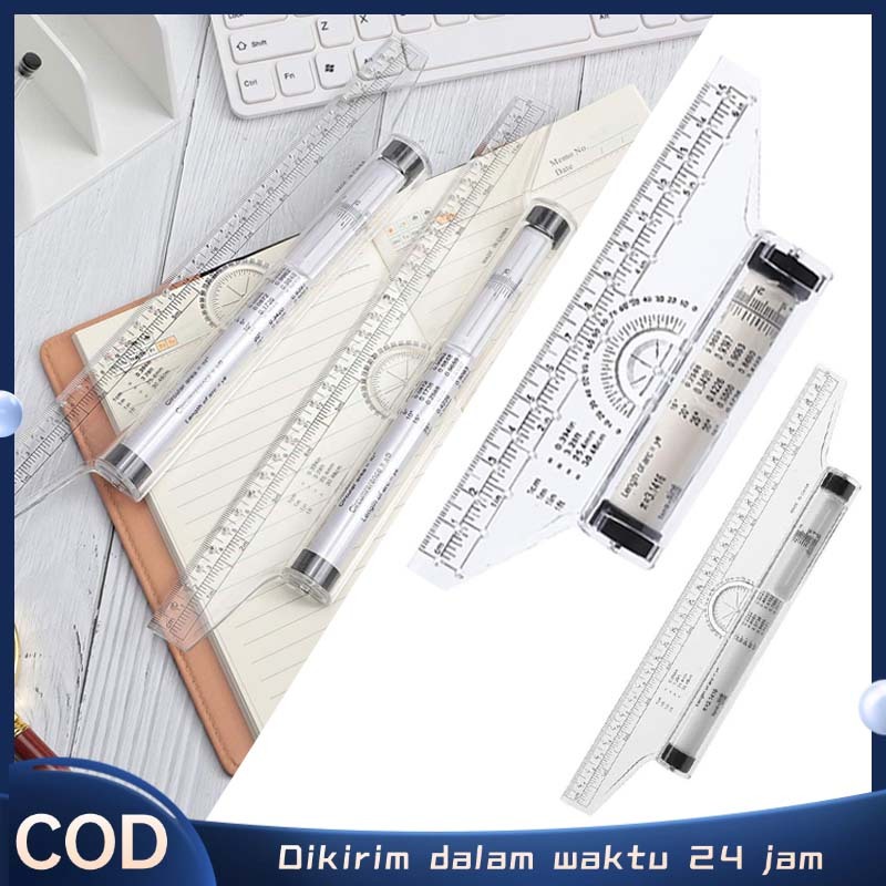 Jual 15/30cm Geometric Ruler Metric Rolling Ruler Roll Draw Ruler ...