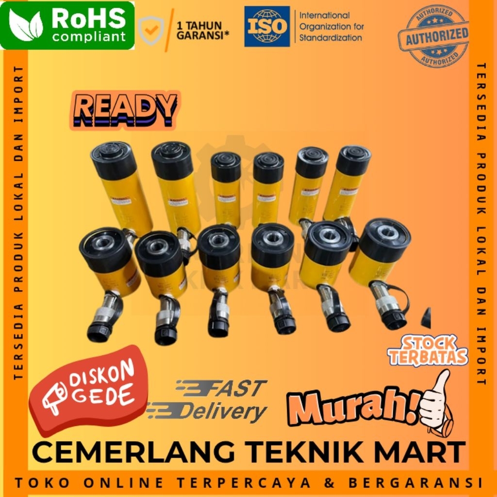 Jual Hydraulic Cylinder 25 Ton 50mm RC-252 BARTON Hidrolik Jack 25T ...
