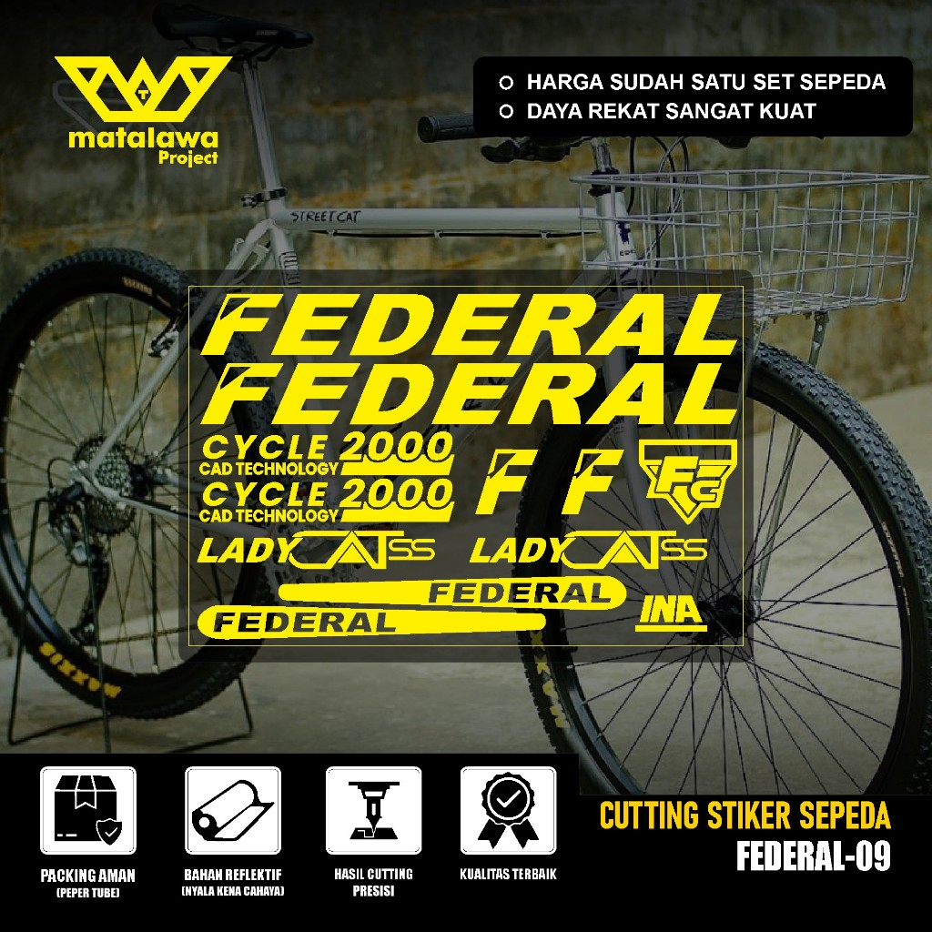 Jual COD Cutting Sticker Sepeda FEDERAL Lady Cat ss Stiker Pussycat MG ...