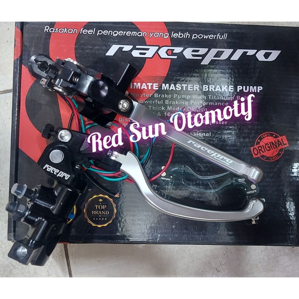 Jual MASTER REM + Handle KIRI Rem Kopling RACEPRO Race Pro SILVER hitam ...