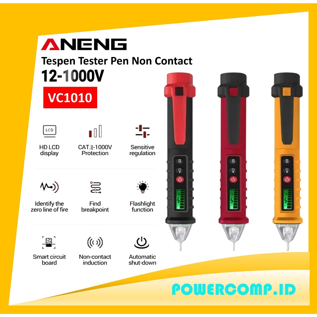 Jual Tespen ANENG VC1010 Non Kontak 12-1000V | Alat Deteksi Listrik ...