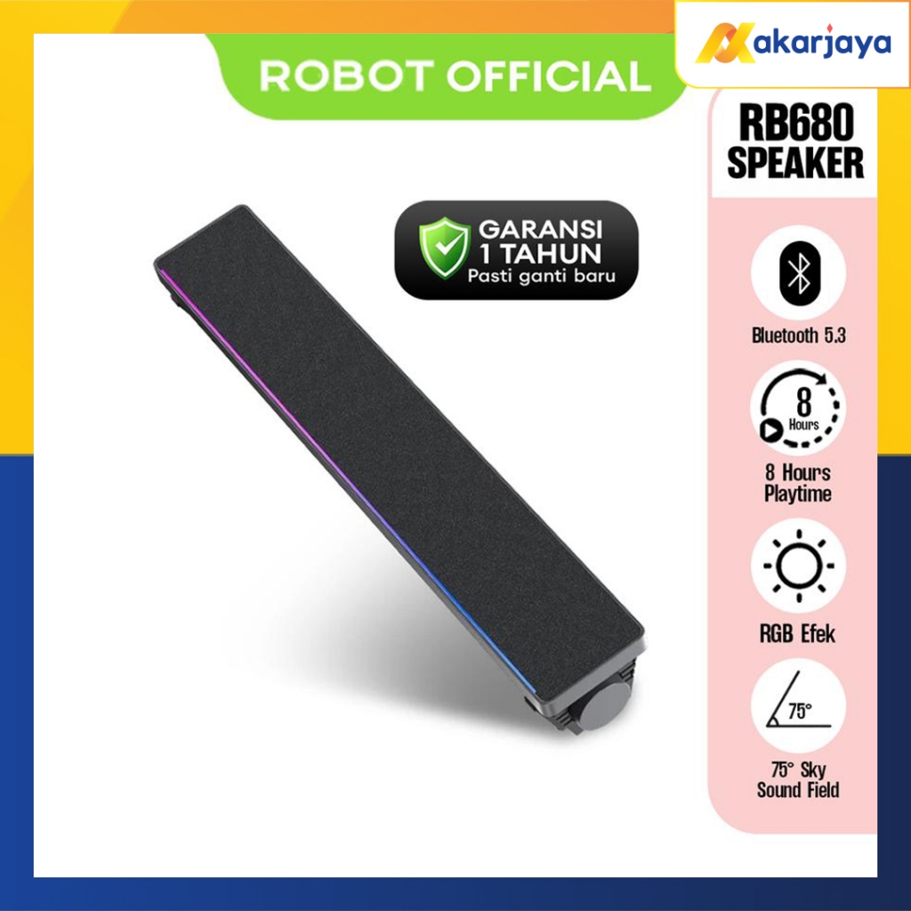 Jual Robot RB680 RGB Lightshow Bluetooth Soundbar Speaker 10W Dual ...