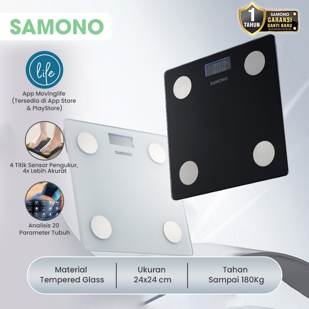Jual SAMONO Timbangan Badan Digital Pintar Smart Body Fat Scale ...