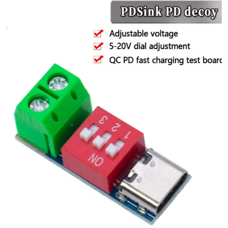 Jual PDSink QC PD Decoy Modul Trigger 5V 9V 12V 15V 20V 100W | Shopee ...